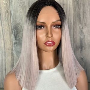 Ombre Platinum Blonde Pink Bob Wig